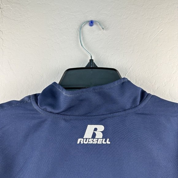 Russell Athletic Full Zip-Up Light Jacket Size L Womens Blue Yellow Pockets - Picture 10 of 10